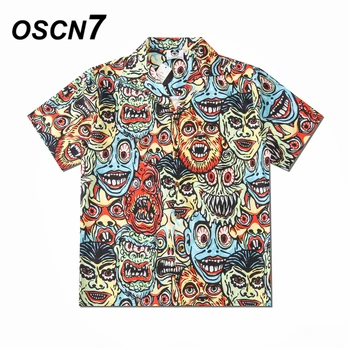 OSCN7 Priložnostne Tiskano Majico s Kratkimi rokavi Moški Ulica 2020 Havajih Plaži Oversize Ženske Modni Harujuku Srajce za Moške CS320