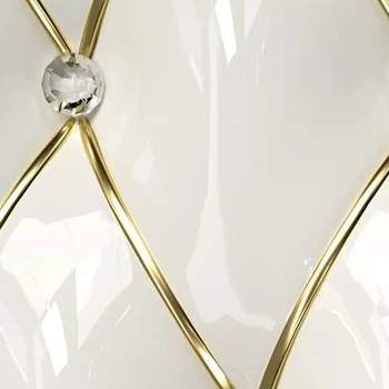 Po meri Foto Ozadje Evropski Stil Luksuzni 3D Stereo Zlato Kristalno Rhombus Splice Freske Dnevna Soba, Spalnica De Papel Parede 3D