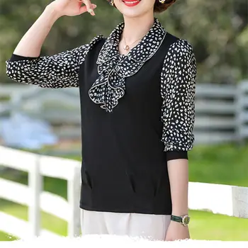 Vintage Ruffle Vrh Bluze Plus velikost Ženske Oblačila Leopard Long Sleeve Majica Svoboden Dame Vrhovi Elegantno Puff rokav Jeseni leta 2020
