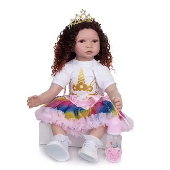 Nov Obraz KEIUMI Prerojeni Afriške Baby Doll Igrače 60 CM Mehke Silikonske Novorojenčka Malčka Bebe Igrače Lutka Rojstni dan, BOŽIČ Darilo Za Otroka