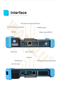 Najnovejši 5-Palčni IP HD CCTV Kamere Tester Monitor AHD CVBS CVI TVI SDI, 8MP Fotoaparat Tester VGA Vhod WIFI POE PTZ