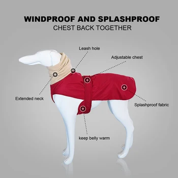 Super Toplo Debela Oblačila Za Pse, Nepremočljiva Pes Plašč Jakna Za Srednje Velike Pse Hrt Wolfhound Pastir Oblačila