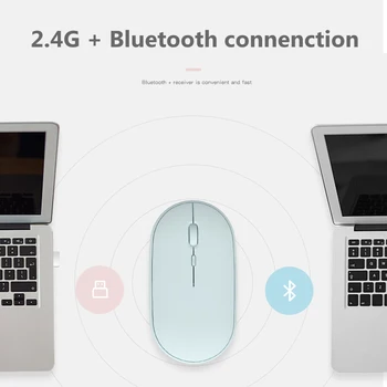 Ultra Slim Mini 2.4 G, Bluetooth, Brezžične Miške Gaming Miška Za Macbook Candy Barve za Polnjenje PC Gamer Računalnik Tiho Miško