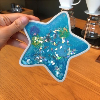 Silikonski Srčkan Coasters Zajec Romantično Češnjev Cvet Sezone Ocean Živim Vode Pokal Vrč Placemat Blazina Pad Izolacija