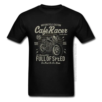 Cafe Racer, Polno Hitrost Letnik Motocikel Majica Retro motorno kolo Dirkač Auto Igro Nova Tshirts Rider Biker Kul Tshirt Oversize