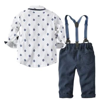 Baby dolgo oplaščeni Priložnostne Majice, ki je primerna za jesensko zimski gospodje otroška majica + ramenski trak + hlače tri kos.