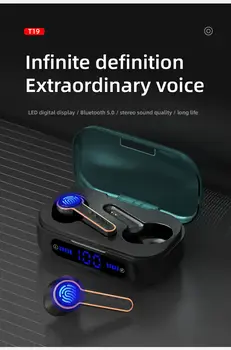 2020 Nove Bluetooth 5.0 Brezžične Slušalke Dotik za Nadzor Slušalke Čepkov TWS Šport Slušalke Noise Cancel LED Zaslon Nepremočljiva