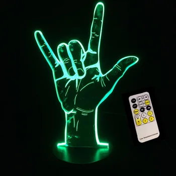 3D Akril USB Noč Svetlobe Spalnica Ustvarjalne Ljubim Prijavite Daljavo/Dotik kontrolna lučka LED namizne Svetilke Otrok Božično Darilo za Rojstni dan