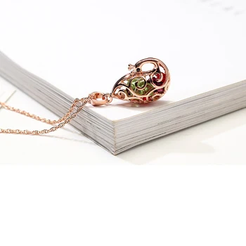 BeBella Elegantno pav kristalno spusti ogrlico, obesek s Kristali iz češke trendovska moda za ženske, dekleta darilo