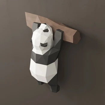 3D Tip Panda Živali Papir Model Igrača Doma Dekor Dnevna Soba Dekor DIY Papir Obrti Model Stranka Darilo Steni Visi C