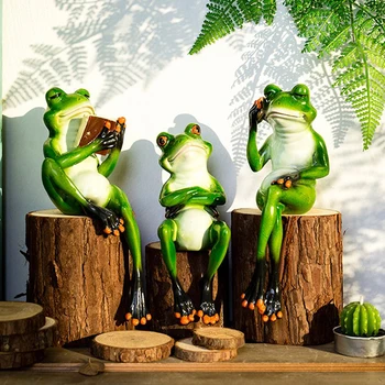 3D Žaba Dekoracijo Živali Smolo Obrti Figurice Srčkan Obrti Igrača Namizni Okrasek