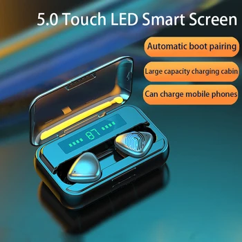 S80 TWS Brezžične Slušalke 9D HIFI 2000mAh Polnjenje Polje Bluetooth 5.0 Slušalke LED zaslon Čepkov Slušalke Športne Nepremočljiva