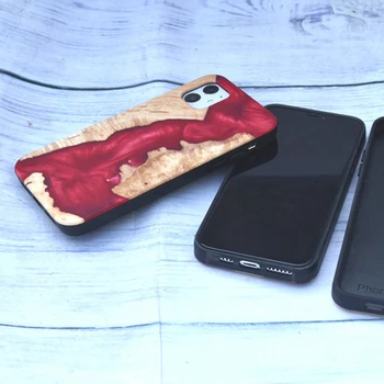Za iPhone Mini 12 11 Max Pro XS X XR 8 7 6 6S Plus 5S Masivnega Lesa Smolo Vzorec Oreh Bela Bambusa Shockproof Telefon Kritje Lupini