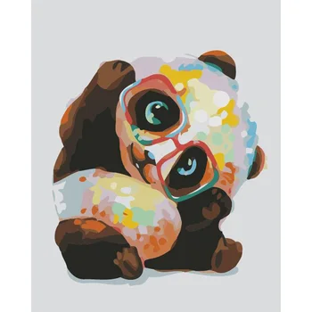 Lep panda Živali DIY Digitalno Barvanje Z Številkami Moderne Stenske Umetnosti Platno Slikarstvo Edinstveno Darilo Doma Dekor 40x50cm