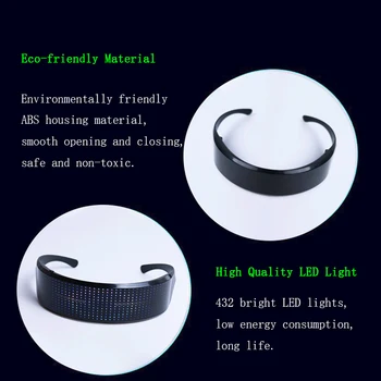 Bluetooth programabilni kul shinning LED očala APP nadzor full color rgb dynamic LED zaslon očala za stranke ples darilo