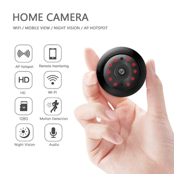 V380 Mini Brezžična Kamera 1080P Wifi Kamera IP Kamere CCTV IR Nočno Vizijo Zaznavanje Gibanja 2-Way Audio Home Security s Stojalom
