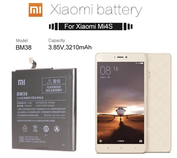 Original Baterija Telefona za Xiaomi Mi4S Baterije Xiaomi Mi 4S BM38 Baterije Zamenjava Baterije Xiomi bateria M4S