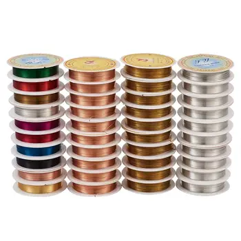 10rolls/skupina Mix Barve Bakrene Žice, Nakit 0,2 mm 0,3 mm 0,4 mm 0,5 mm 0,6 mm 0,8 mm 1,0 mm za nakit, izdelava DIY Dodatki