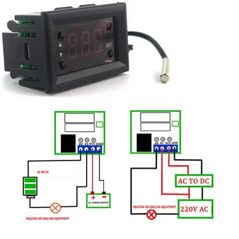 LED Zaslon Digitalni Termostat Temperature Krmilnik DC 12V Regulator Thermoregulator Inkubator NTC Senzor Meter