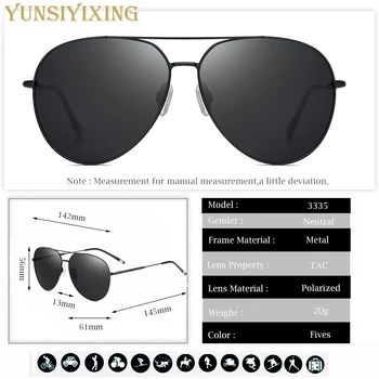 YUNSIYIXING Classic Moške Polarizirana sončna Očala blagovne Znamke, Modni Vožnjo sončna Očala Letnik Pravokotnik Anti-Glare Moških Očala 3335