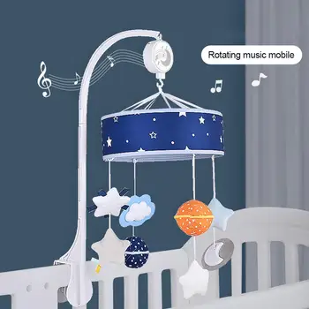Otroške Igrače 0-24 Mesecev Pojoče Jaslice Mobilna Postelja Bell Vrtiljaka Ropota Rotacijski Nosilec Žirafa Imetnik Wind-up Music Box Za Malčke