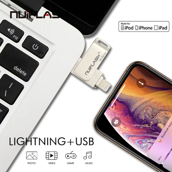 Kovinski USB Flash Disk 128GB OTG Pen Drive 32GB 64GB USB 3.0 Flash Disk za iphone/ipad/Strele/ios/Pomnilniški Ključek USB