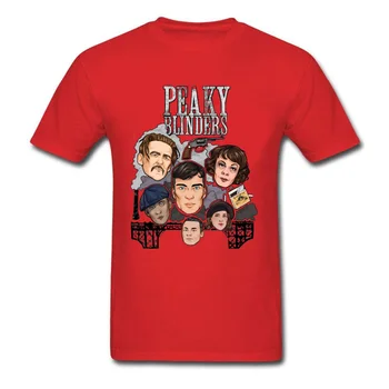 Nova majica s kratkimi rokavi Moški Peaky Blinders Cast Tshirt po Meri Tees Natisnjeni Fantje Ulične Shelby Britev Klan Vrhovi T Srajce