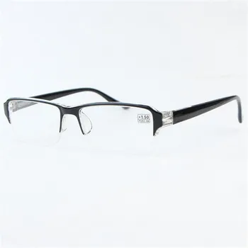 Elegantno Preprost Unisex Obravnavi Očala Ženske Črni Kvadrat Plastičnih Pol Okvir Moških Presbyopic Očala srednjih let 1.0-4.0 R052