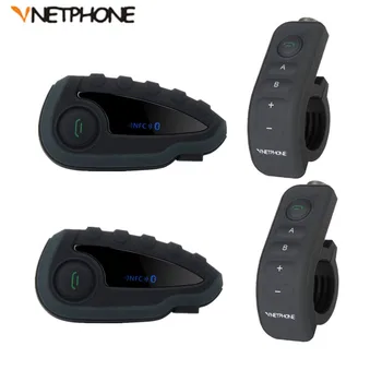 2pcs VNETPHONE V8 SV Interkom brez Daljinskega Nadzora 5-Stezni Skupine Talk Bluetooth Motoristična Čelada Slušalke FM NFC 1.2 KM 5 Kolesarji
