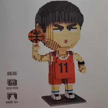 Hsanhe Mini bloki Anime Rukawa Kaede košarkar Model Risanka Diamond Blocks Stavbe Igrača za Otroke, Fant Darila