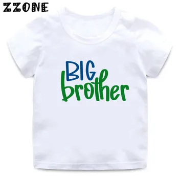 Big Brother Mali Brat Ujemanje Oblačila Otroci Smešno T shirt Dinozaver Tovornjak Avto Tiskanje Baby Fantje T-majice Za Bratje,HKP5395