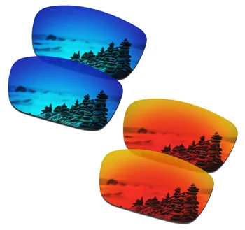 SmartVLT 2 Parov Polarizirana sončna Očala Zamenjava Leč za Oakley Padec Točke Ice Blue in Ogenj Rdeče