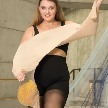 Ultra-tanek Plus Velikost Nogavice Za Ženske Z Varnostnimi Hlače Visoko Pasu Dihanje Anti-kavelj Super Seksi Elastična Najlon Pantyhose Seksi