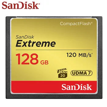 SanDisk Pomnilniško Kartico Extreme Compact Flash Card 16GB 32GB 64GB 128GB CF Kartica VPG-20 120MB/s Za Bogato 4K In Full HD Video