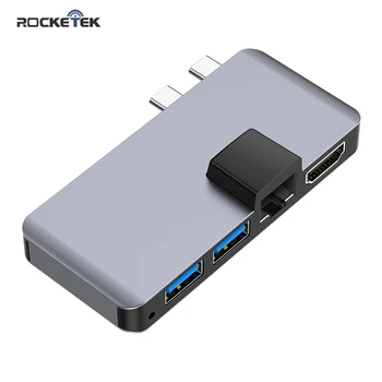 Rocketek USB tip c 3.1 Tip-C 3.0 Hub 4K HDMI je združljiv Rj45 Gigabit Ethernet Adapter TF/SD Card Reader PD za MacBook Pro/Zrak