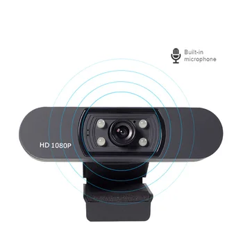 DeepFox Webcam 1080P HD Spletna Kamera z vgrajenim Mikrofonom 1920 x 1080p USB Plug&Play, WebCam Široki Video na zalogi