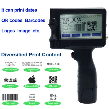 Ročni Dotik Inkjet Tiskalnik Laser coder Label Print Pralni 600DPI 12,7 mm USB QR Kode QR Bar koda, Datum Proizvodnje, logotip,