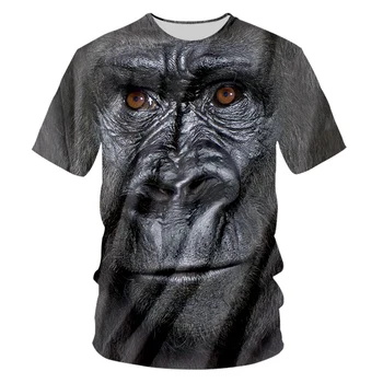 UJWI 2019 moška T Majica 3D Tiskanih Živali Opica tshirt Kratek Rokav Smešno Oblikovanje Priložnostne Vrhovi Tees Moški Poletje T-shirt 5XL