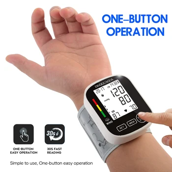 Manšeta za Zapestje Sphygmomanometer Digitalni Krvi Presure Meter Monitor Srčnega utripa Utrip Tonometer Doma Elektronski Samodejno BP Monitor