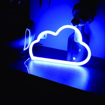Oblak LED Neonski Znaki Svetlobe Fotografija Prop Okraski USB Poroko Vrstici Soba Doma Dekor Za Božično Darilo Neight Lučka