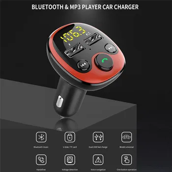 USLION 3.1 Dvojno USB Avtomobilski Polnilnik USB z UKV-Oddajnik Bluetooth Sprejemnik Avdio MP3 Predvajalnik TF Kartice Komplet Mobilni Telefon Polnilnik