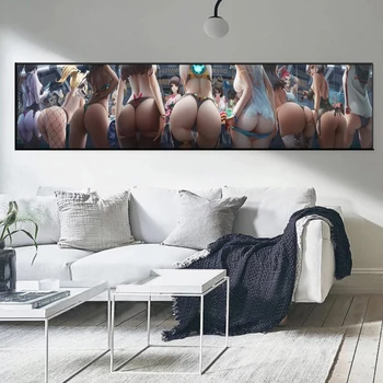Občutek anime dekle slike ženska tiskanja stranka plakata velikosti igra plakat seks platno slikarstvo doma dekor