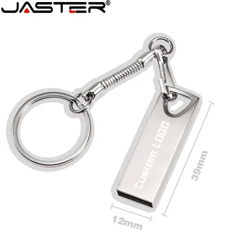 JATESR Metalen Mini USB Flas64GB 32GB 8GB 16GB 4GB Pen Drive Pendrive Nepremočljiva Srebro U Disk Memoria Cel USB Ključek Darilo Stick