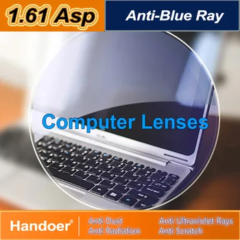 Handoer 1.61 Anti-Blue Ray Zaščito Optičnih Enotno Vizijo Objektiv za Digitalne Naprave Anti-UV Recept Računalnik Leče,2Pcs
