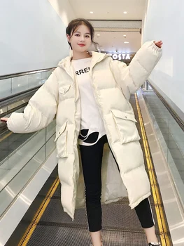 Pozimi leta 2020 nove ženske ins debel oblazinjeni navzdol jakno korejska različica svoboden mid-dolžina oblazinjeni suknjič zimskem času plime