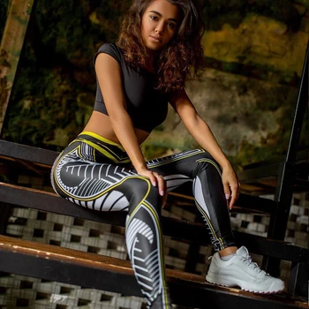 NORMOV Vadbo Fitnes Ženske Dokolenke Tiskanja Slim Jogger Sopihanje Hip Push Up Legging Visoko Pasu Jegging Femme Leggins