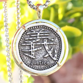 Kitajski Znak Ogrlica Najboljši Prijatelj Moških Mandarin Oriental Znakov za Pravosodje Ljubezni Simbol Nakit