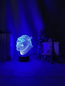 Led Nočna Lučka Shrek Glavo Hologram 3d Iluzije Lučka za Otroke Otrok Spalnica Dekor Nočna podatkovnega kabla Usb je Baterija Napaja namizne Svetilke Darilo