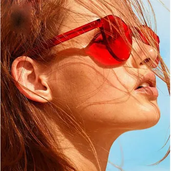 Rdeča Okrogla Sončna Očala Ženske Blagovne Znamke Prvotni Načrt Candy Barve Leče Letnik Ocean Stilsko Poletje Roza Rimless Sončna Očala Ženski