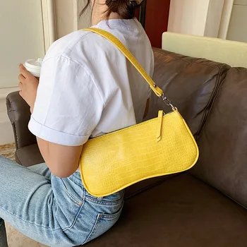Vrh rumeno vrečko za ženske do leta 2020 roko, ramo torba nova mala ženske vrečko beli torbici krokodil vrečke barva sac femme de marque